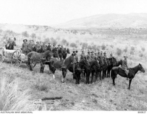 Figure 5: 8th Mobile Sanitary Section attached to Australian Mounted Division circa 1917; Australian War Memorial photo B00827