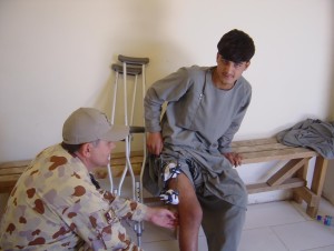 Picture 5. Instructing exercises for the knee.